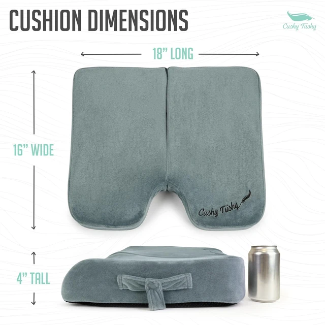 Alt view image 3 of 7 - Premium Foldable Wheelchair Cushion - for Relief of Lower Back, Sciatic, Butt and Tailbone Pain - for Home & Office Use, Perfect for Travel or Driving - Gray Coccyx Seat Cushion