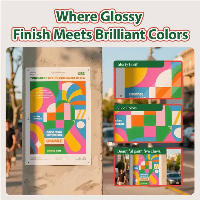 Alt view image 5 of 7 - Glossy Photo Paper 11x17 Inches 100 Sheets - Inkjet Printer Paper for Photos, Posters, Menus, Invitations - Vivid & Quick Drying Dye Ink Printers, No Curling, Smudge Proof