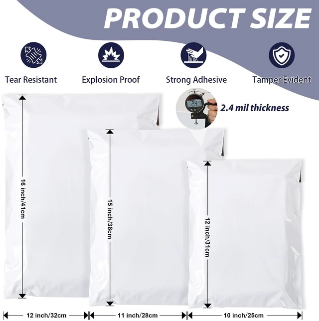 Alt view image 2 of 7 - Poly Mailers Variety Size Pack, 30PCS Shipping Bags, Packaging Bags, Self-Seal Polymailers, Mailers Poly Bags, Assorted Shipping Envelopes for Small Business (10x12, 11x15, 12.5x16)