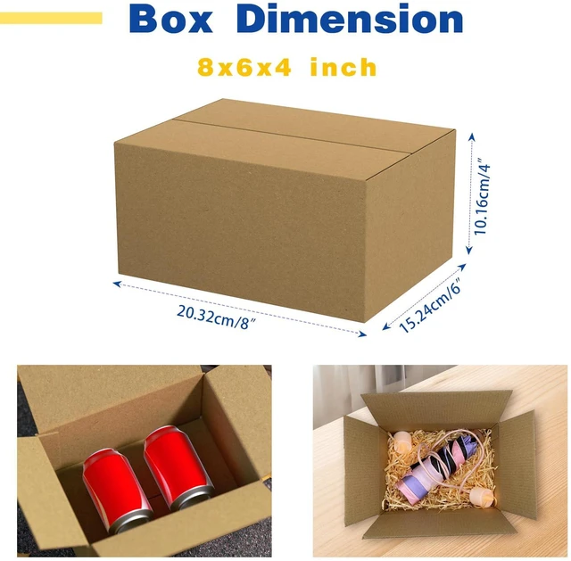 Alt view image 2 of 6 - 30 Pack 8x6x4 inches Small Shipping Boxes Brown Corrugated Cardboard Boxes for Packing, Mailing, Moving, Business