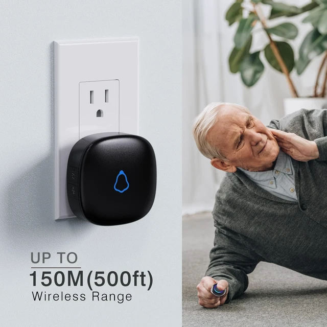 Alt view image 2 of 7 - Wireless Caregiver Pager, 2 Call Buttons + 2 Receivers for Elderly at Home Medical Life Alert System for Seniors/Kids, SOS Emergency Panic Call Bell, Nurse Calling/Patient Assistance Help Buzzer Alarm