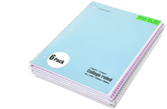 Alt view image 5 of 7 - Spiral Notebooks, Wirebound, Journals for School, Work, Business, Aesthetic Stationery, Writing Pads, Teacher & Student Supplies (6, Pastel, College)