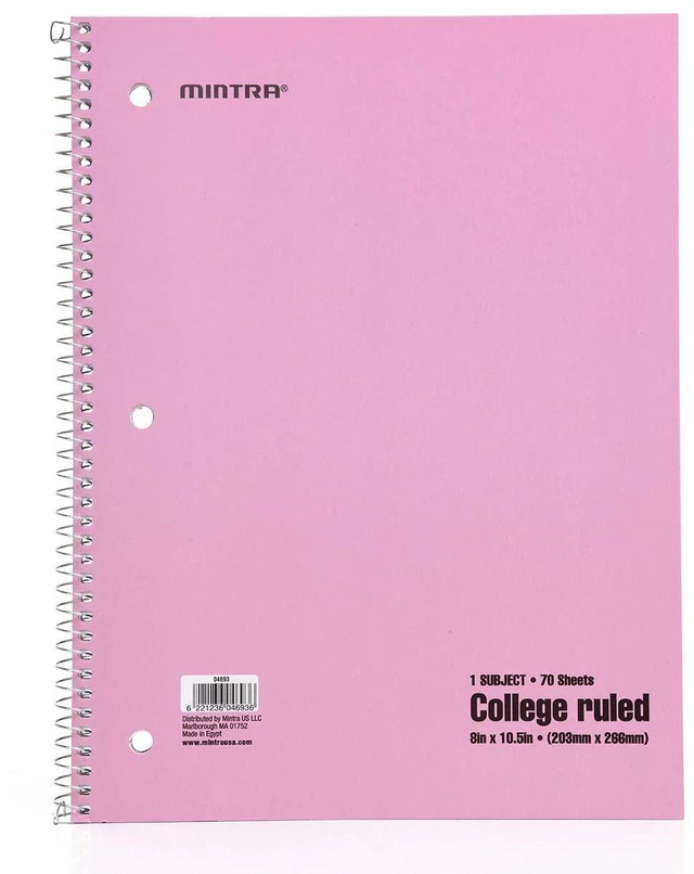 Alt view image 6 of 7 - Spiral Notebooks, Wirebound, Journals for School, Work, Business, Aesthetic Stationery, Writing Pads, Teacher & Student Supplies (6, Pastel, College)