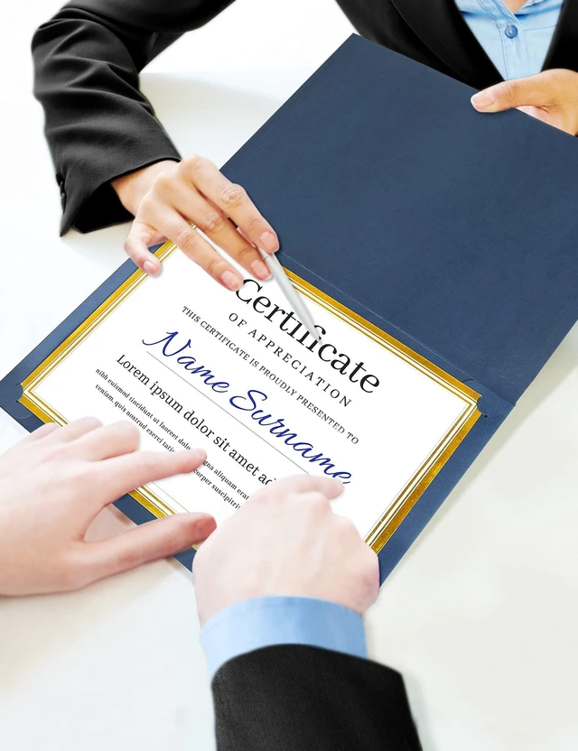 Alt view image 5 of 7 - Certificate Holders - 200 Packs Blue Diploma Holders, Certificate Covers with Gold Foil Border, for Letter Size 8.5 x 11 Certificate Paper, Award, Graduation, Documents