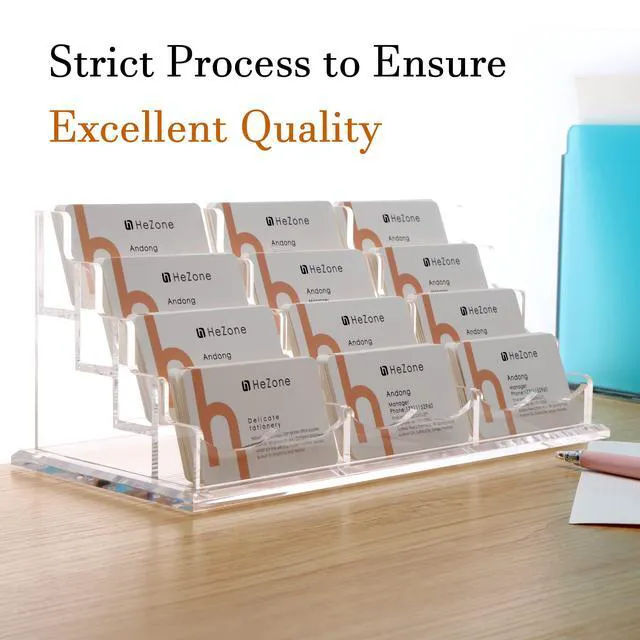 Alt view image 4 of 7 - Business Card Holder Display for Desk, 12 Slot 4 Tier Multiple-Clear Acrylic Business Card Stand Set, Holds Approximately 600 Cards(12 Cell H)