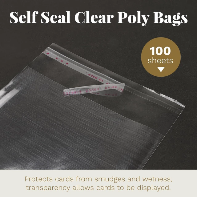 Alt view image 3 of 7 - 100 Pack Blank White Cards and Envelopes 5x7 with Clear Cello Bags 5 x 7 Folded Cardstock and A7 Envelopes Self Seal for Invitations, Wedding, Birthday and DIY Greeting Cards