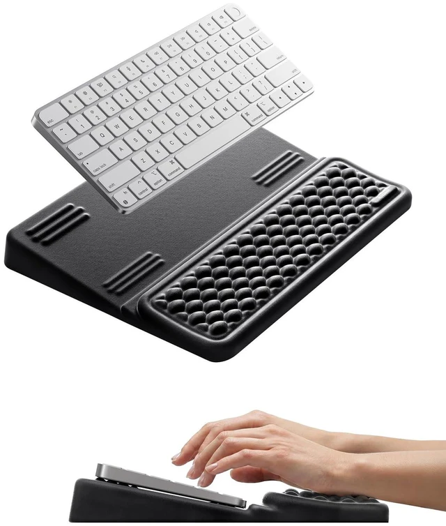 Main image of Medium Keyboard Wrist Rest for Computer, Soft Memory Foam Keyboard Stand with Wrist Support for 60% 65% Keyboard, Non-Slip Laptop Wrist Rest for Gaming Office