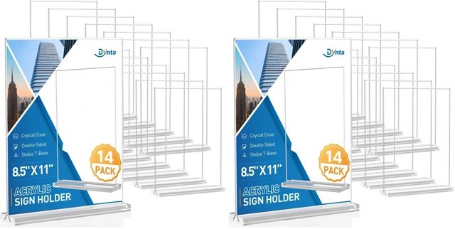Main image of Acrylic Sign Holder 8.5 x 11 Inches, Double Sided Table Sign Holder (Pack of 2)