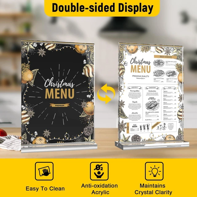 Alt view image 3 of 7 - Acrylic Sign Holder 8.5 x 11 Inches, Double Sided Table Sign Holder (Pack of 2)
