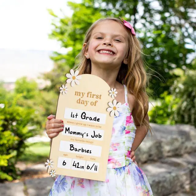 Alt view image 2 of 7 - Beautiful Wooden First and Last Day of School Board Sign - Dry-Erase Prop Modern and Large Back to School Sign for Lasting Memories - The Perfect Wooden Photo Prop for Kindergarten
