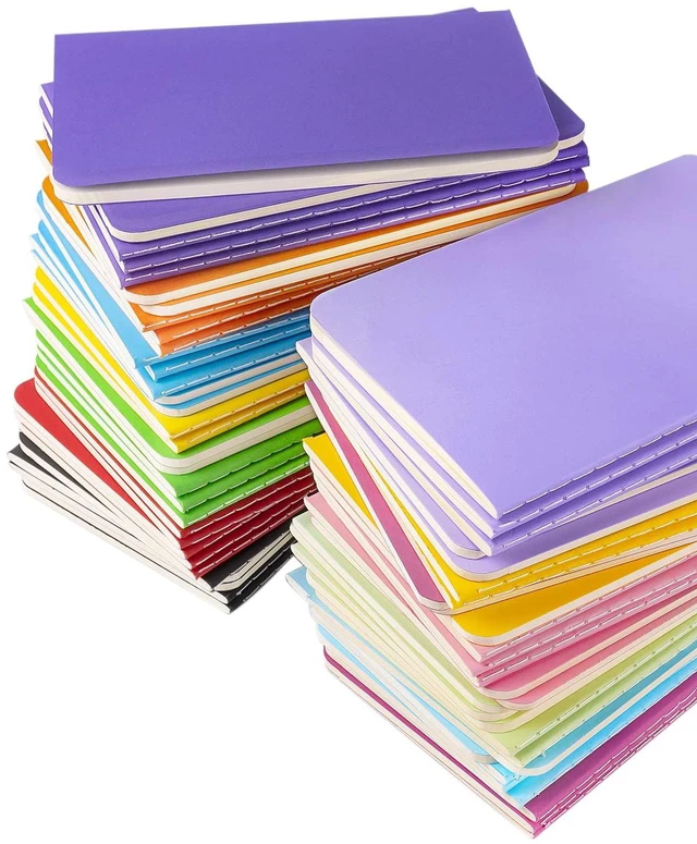 Main image of Small Blank Notepads Bulk 60 Pack Mini Pocket Notebooks Journal Set Colorful Cover Notebooks for Kids 3.5 x 5.5 Inches, 30 Sheets/60 Pages