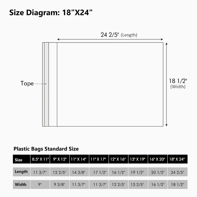 Alt view image 2 of 7 - 50 Pack Acid-Free Crystal Clear Sleeves Storage Bags for 18x24 Art Prints Pictures,Photos,Framing Mat Mattes (Bag Size: 18 1/2"x24 2/5")