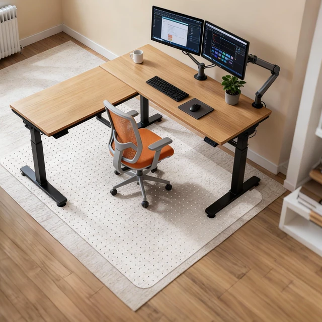 Main image of Office Chair Mat for Low Pile Carpet 48" x 60", Extra Large Protector Clear PVC With Anti-Slip Studs, Extra Large Coverage For Executive Desks And Gaming, Smooth Glide Surface