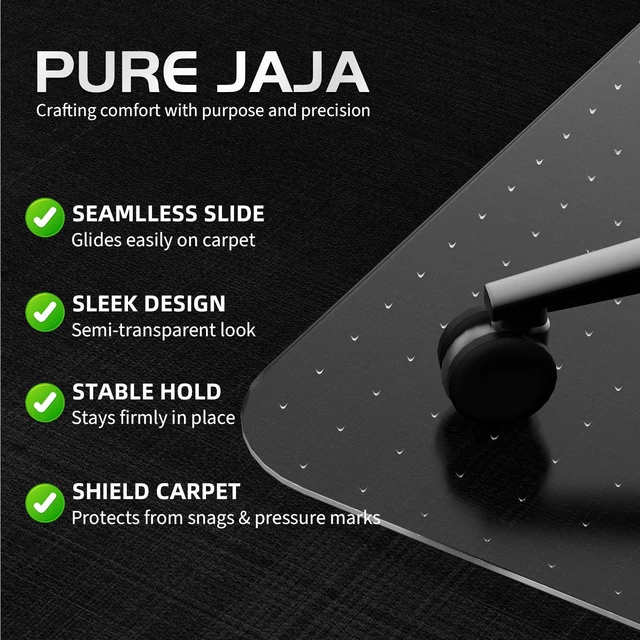 Alt view image 3 of 6 - Office Chair Mat for Low Pile Carpet 48" x 60", Extra Large Protector Clear PVC With Anti-Slip Studs, Extra Large Coverage For Executive Desks And Gaming, Smooth Glide Surface