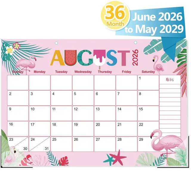 Main image of Desk Calendar 2026-2029,36 Months Calendar Runs from 2026 Jun. to 2029 May, 17"x11.5" Monthly Desktop/Wall Planner with Thick Paper and Notes for Home School & Office
