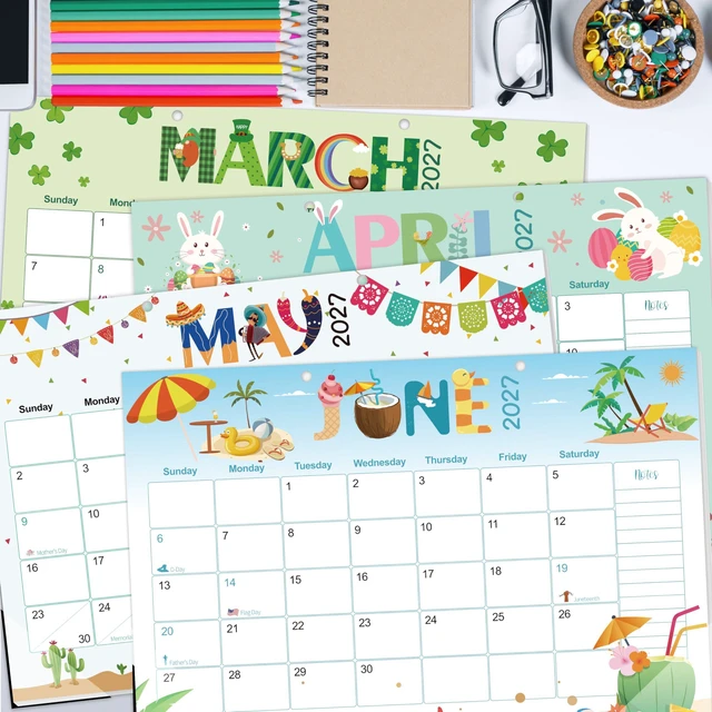Alt view image 7 of 7 - Desk Calendar 2026-2029,36 Months Calendar Runs from 2026 Jun. to 2029 May, 17"x11.5" Monthly Desktop/Wall Planner with Thick Paper and Notes for Home School & Office
