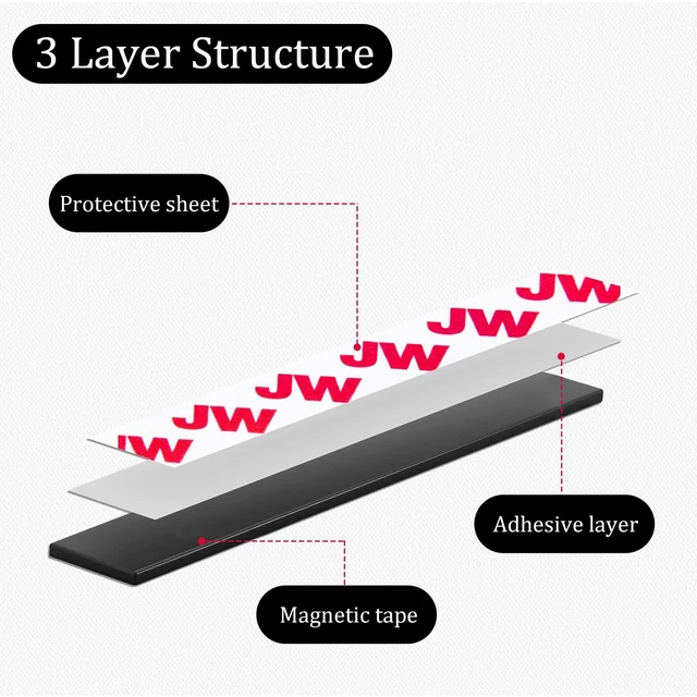 Alt view image 4 of 7 - Magnetic Tape with Adhesive Backing, 20 Feet x 1 Inch, Flexible Easy to Cut, Magnetic Strip, Ideal for DIY Crafts, Classroom Projects and Home Organization