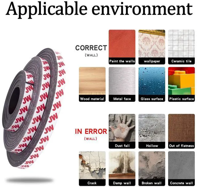 Alt view image 6 of 7 - Magnetic Tape with Adhesive Backing, 20 Feet x 1 Inch, Flexible Easy to Cut, Magnetic Strip, Ideal for DIY Crafts, Classroom Projects and Home Organization
