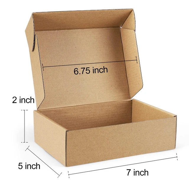 Alt view image 2 of 7 - Shipping Boxes 7x5x2 inches Brown Small Mailing Boxes 25 Pack Cardboard Corrugated Box Mailers