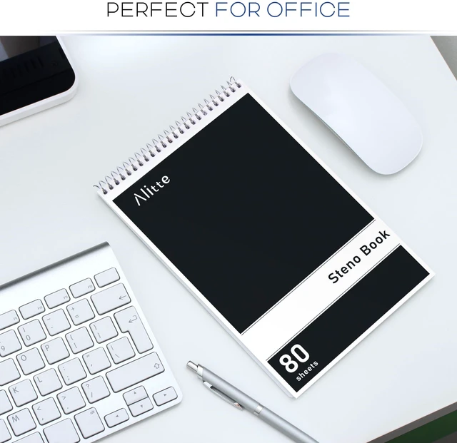 Alt view image 4 of 6 - Steno Pads Spiral 6x9-24 Pack Regular Colors - Perfect for Work, School, and Home Use, Easy Tear-Off Pages, Gregg ruled, White Paper - No Ink Bleeds - 80 Sheets