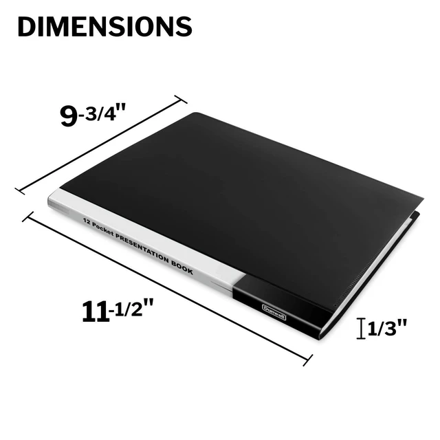 Alt view image 5 of 7 - 12-Pocket Presentation Binder 8.5x11, 24-Page Portfolio, 6-Pack 6-pack presentation binders each feature 12 pockets with 24 viewable pages for documents, certificates, and photos
