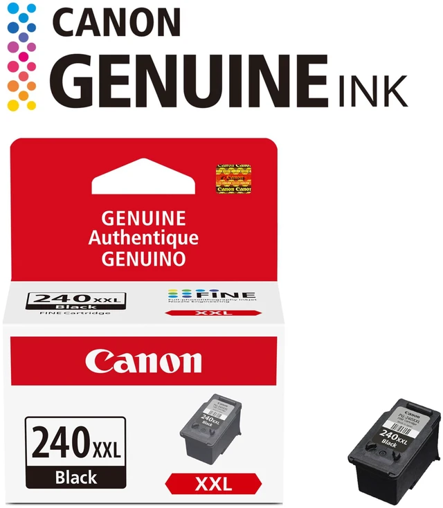 Alt view image 2 of 7 - PG-240 XXL Genuine Black Ink Cartridge, Compatible with MG2120/3120/4120, MX512/432/472/372/392/522/532/452, MG2220/3220/4220/3520/3620, TS5120
