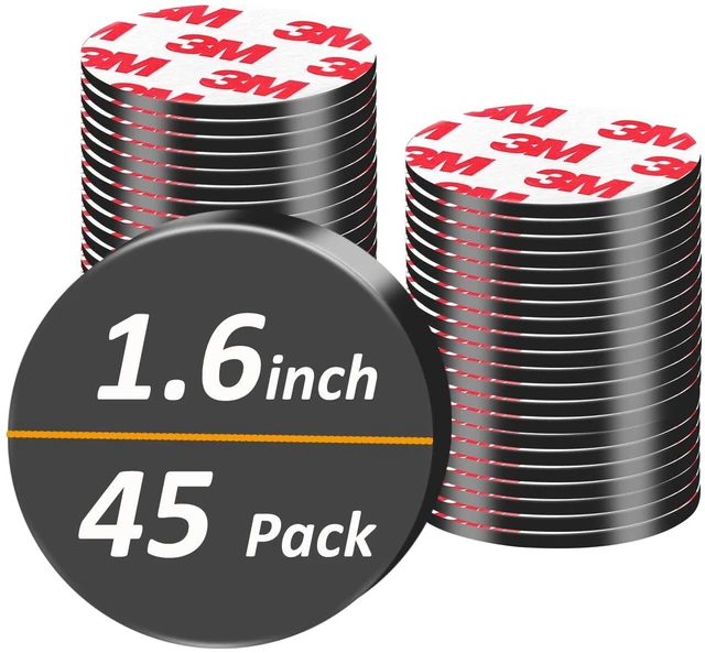 Main image of 45Pack,1.6 inch Big Round Magnets Dots, Precut Flexible Circle Magnetic Tapes with Adhesive Backing for Whiteboard, Fridge, Crafts,Organization
