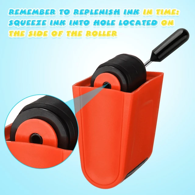 Alt view image 5 of 7 - 2 Pcs Roller Stamps Classroom,2.72 X 2.44 X 1.54 Inch,Orange Kindergarten Education Must Haves, Handwriting Practice Tool in Teacher Classroom, Back to School Gift Helping Kids Learning
