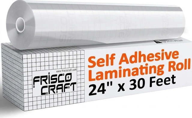 Main image of Transparent Glossy Self Adhesive Laminating Roll 24" x 30 ft Self Laminating Sheets for Decals, Sticker, Photos & More No Heat Sealing, Clear Sheets