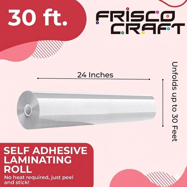 Alt view image 2 of 7 - Transparent Glossy Self Adhesive Laminating Roll 24" x 30 ft Self Laminating Sheets for Decals, Sticker, Photos & More No Heat Sealing, Clear Sheets