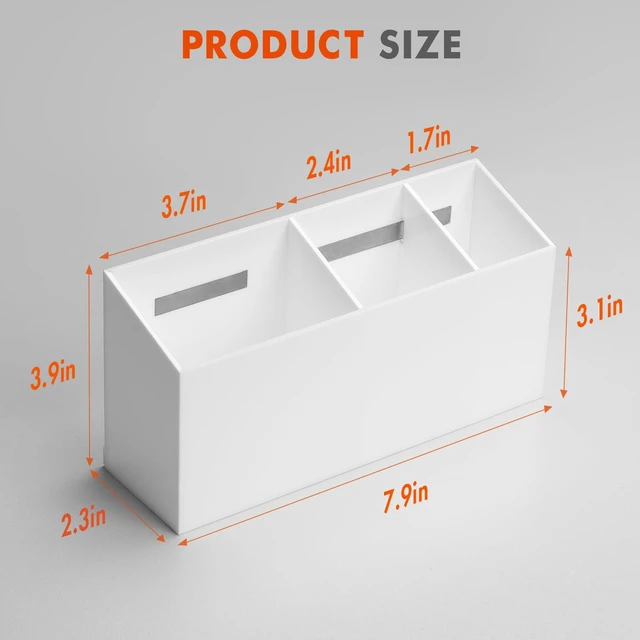 Alt view image 7 of 7 - Magnetic Dry Erase Marker Holder for Whiteboard, Fridge Classroom Acrylic Magnet Pen Holder for Office, Refrigerator, Whiteboard Maker Holder for Teacher, Locker Organizer Accessories-White