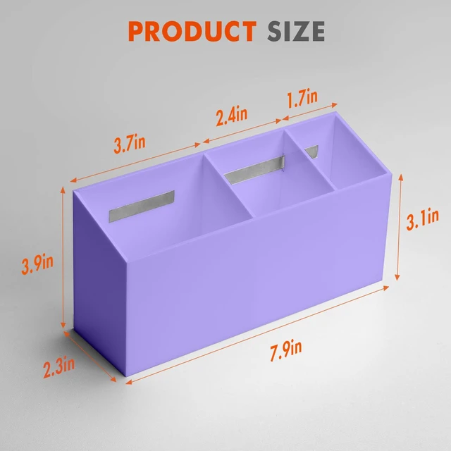 Alt view image 7 of 7 - Magnetic Dry Erase Marker Holder for Whiteboard, Fridge Classroom Acrylic Magnet Pen Holder for Office, Refrigerator, Whiteboard Maker Holder for Teacher, Locker Organizer Accessories-Purple