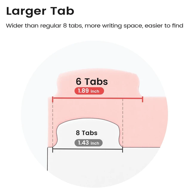 Alt view image 3 of 7 - 6-Tab Durable Plastic Write & Erase Big Tab Dividers for 3 Ring Binder, Aesthetic Cute Binder Dividers for Student, Teacher, Office, Home Organizers, 6 Sets