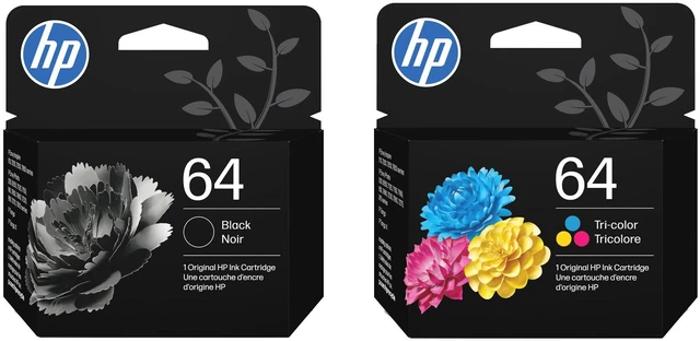 Main image of 64 Black and 64 Tri-Color Ink Cartridge 2 Pack for Printers | Works with Printer Series: Envy Inspire 7950e; Envy Photo 6200, 7100, 7800; Tango. Packaging May Vary