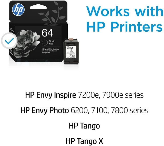 Alt view image 2 of 7 - 64 Black and 64 Tri-Color Ink Cartridge 2 Pack for Printers | Works with Printer Series: Envy Inspire 7950e; Envy Photo 6200, 7100, 7800; Tango. Packaging May Vary