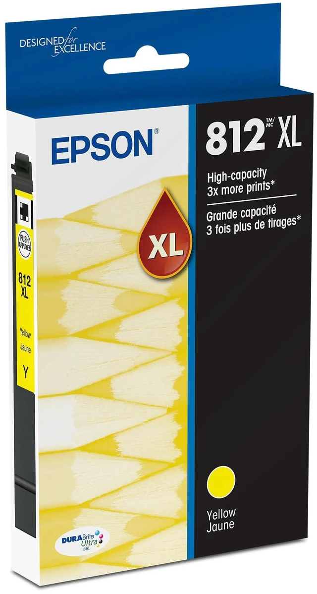 Main image of 812 DURABrite Ultra Ink High Capacity Yellow Cartridge (T812XL420-S) Works with Workforce Pro WF-7310,7820, 7840, EC-C7000