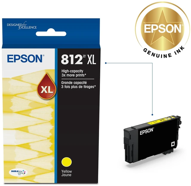 Alt view image 2 of 6 - 812 DURABrite Ultra Ink High Capacity Yellow Cartridge (T812XL420-S) Works with Workforce Pro WF-7310,7820, 7840, EC-C7000