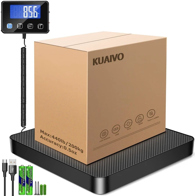 Main image of Shipping Scale, 440 lbs/0.35oz High Accurate Digital Postal Scale with Hold/Tare Function, Postage Scale for Packages, Luggage, Small Business, Home Use, Battery & Charging Cable Include