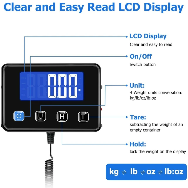 Alt view image 3 of 7 - Shipping Scale, 440 lbs/0.35oz High Accurate Digital Postal Scale with Hold/Tare Function, Postage Scale for Packages, Luggage, Small Business, Home Use, Battery & Charging Cable Include