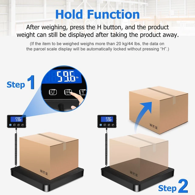 Alt view image 4 of 7 - Shipping Scale, 440 lbs/0.35oz High Accurate Digital Postal Scale with Hold/Tare Function, Postage Scale for Packages, Luggage, Small Business, Home Use, Battery & Charging Cable Include