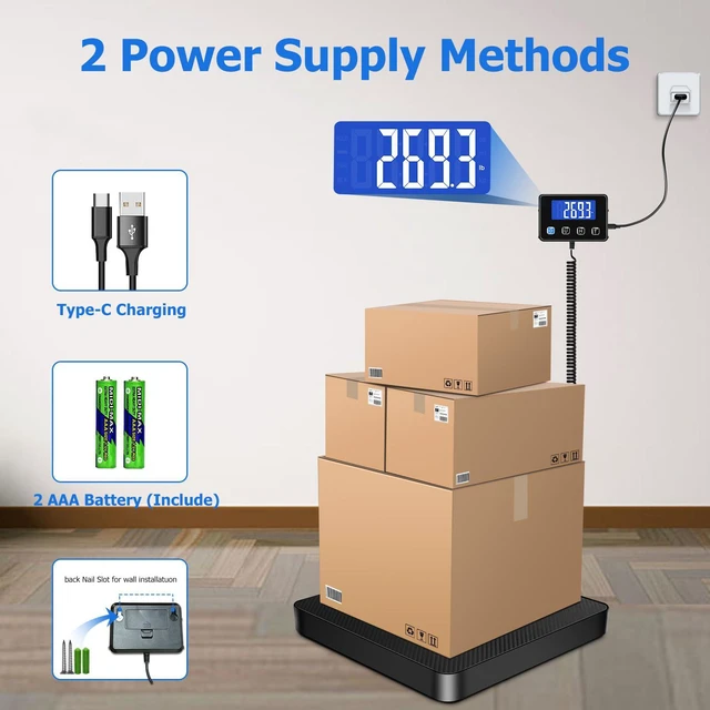 Alt view image 6 of 7 - Shipping Scale, 440 lbs/0.35oz High Accurate Digital Postal Scale with Hold/Tare Function, Postage Scale for Packages, Luggage, Small Business, Home Use, Battery & Charging Cable Include