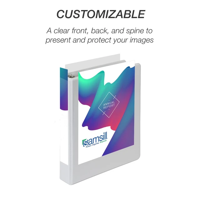Alt view image 5 of 7 - Economy 1 Inch Mini 3 Ring Binder, Round Ring Binder, Holds 5.5 x 8.5 Inch Documents, Customizable Cover, 1" View, 6-Pack, White