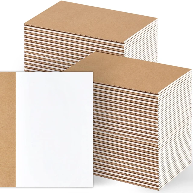 Main image of 100 Pack Blank Kraft Notebooks Journals A5 Sketchbook Drawing Pad Book for Kids Junk Journal, 60 Pages, 8.3 x 5.5 Inches