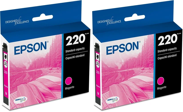 Main image of T220 DURABrite Ultra -Ink Standard Capacity Cyan -Cartridge (T220320-S) for Select Expression and Workforce Printers, Magenta, 1 Count (Pack of 2)