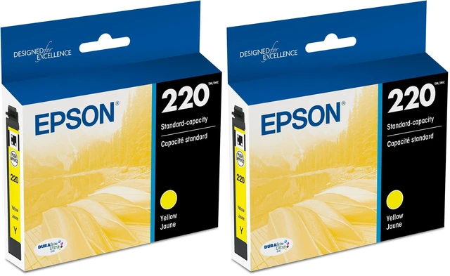 Main image of 220 DURABrite Ultra Ink Standard Capacity Yellow Cartridge (T220420-S) Works with Workforce WF-2630, WF-2650, WF-2660, WF-2750, WF-2760, Expression XP-320, XP-420, XP-424 (Pack of 2)