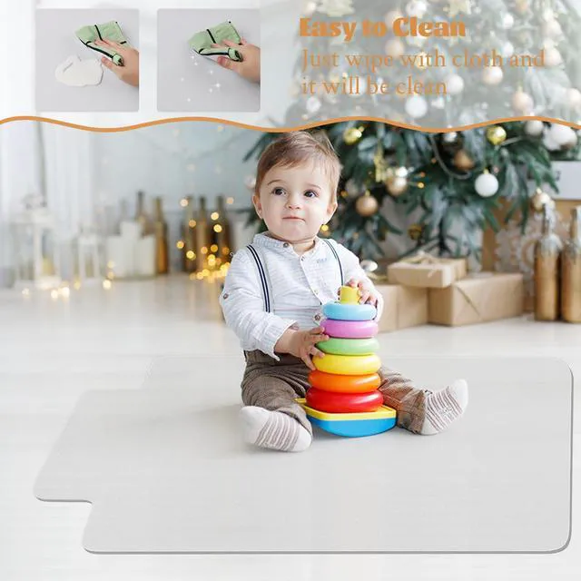 Alt view image 6 of 7 - Office Chair Mat,Easy Glide Hard Wood Tile Floor Mats Chair Mat for Home Office Rolling Chair,Heavy Duty Floor Protector -36"x48" with Lip