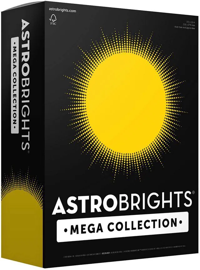 Main image of Mega Collection, Colored Paper, Bright Yellow, 625 Sheets, 24 lb/89 gsm, 8.5" x 11" - MORE SHEETS! (91618)