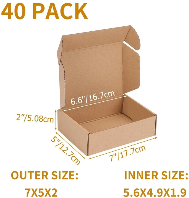 Alt view image 2 of 7 - 40 Pack 7x5x2 inch Small Shipping Boxes, Brown Mailing Boxes Tuck Top, Quick Fold, Easy Assemble, Shape Well, Single Corrugated, DIY Cardboard, Phone, Card Shipping, Business Packaging