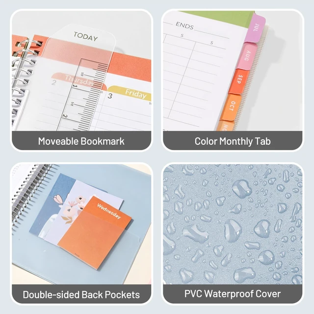 Alt view image 6 of 7 - Student Planner 2026-2027, Middle or High School Planner for Academic Year Jul. 2026 - Jun. 2027, 6.5" x 8.3" Lesson Plan Datebook with PVC Waterproof Cover, Bookmark, Planning Stickers, Blue