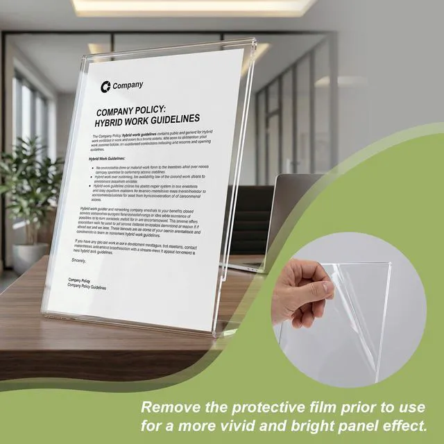 Alt view image 6 of 7 - 8.5x11 Acrylic Sign Stand Holders, Clear Plastic Table Paper Display Stands Displaying Posters, Pictures, Flyers, Menu Tabletop Holder Stand - 8.5 x 11 L Shape 18 pack